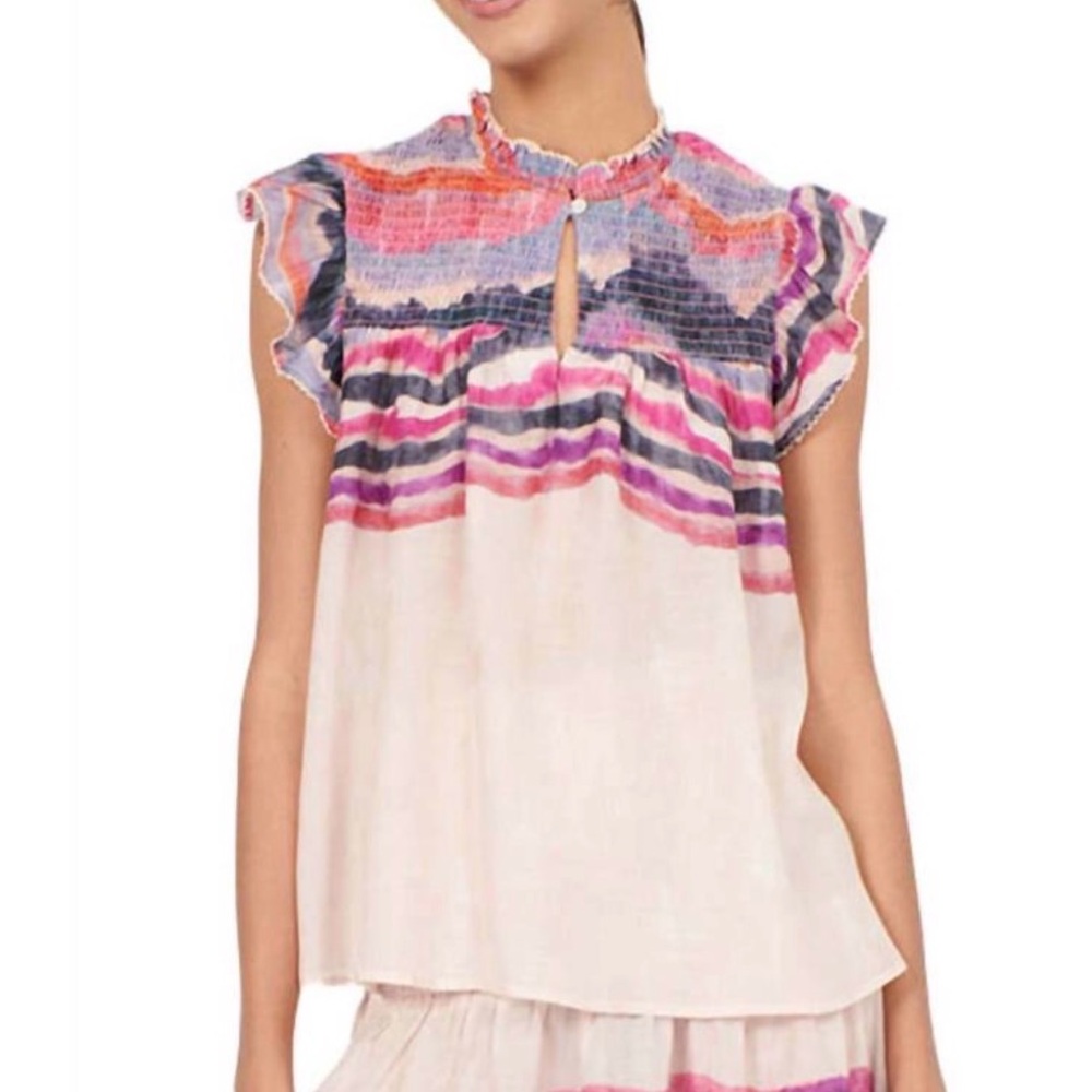Chufy Northern Lights Blouse BRAND NEW Small Smocked Boho Designer Top